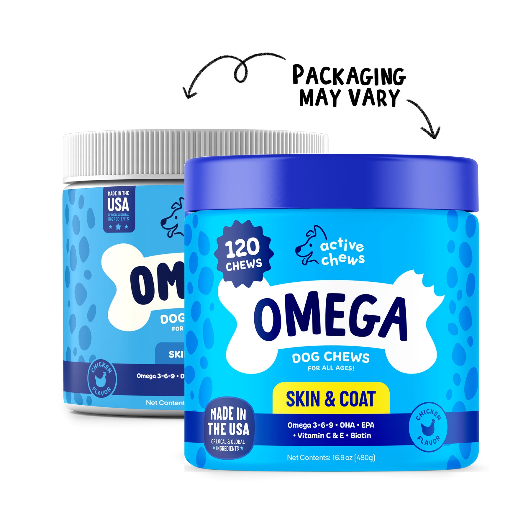 Active Chews Omega Fish Oil for Dogs Skin and Coat Supplement
